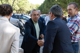 José Ángel Narváez momentos previos a la colocación de la primera piedra del huerto urbano y el parque frutal de la Universidad de Málaga. Campus de Teatinos. Julio de 2019