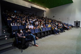 Público del Concierto de Bandas Sonoras de la 31 edición de Fancine de la Universidad de Málaga. Auditorio de la Escuela Técnica de Ingeniería de Telecomunicaciones e Informática. Noviembre de 2021