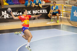 Partido Rumanía - España. Categoría femenina. Campeonato del Mundo Universitario de Balonmano. Antequera. Julio de 2016
