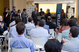 Visita de Pedro Duque, ministro de Ciencia, Innovación y Universidades, al edificio The Green Ray. Campus de Teatinos. Junio de 2018