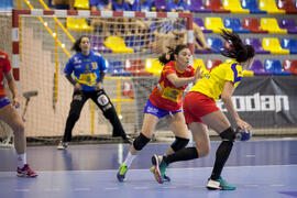 Partido Rumanía - España. Categoría femenina. Campeonato del Mundo Universitario de Balonmano. Antequera. Julio de 2016
