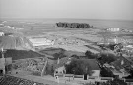 Málaga. Vista general de Torremolinos. Terrenos de la constructora Jotsa. Enero de 1963