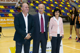 Manuel Jesús Barón, Kemal Tamer y Tecla Lumbreras. Campeonato Europeo Universitario de Balonmano. Antequera. Julio de 2017
