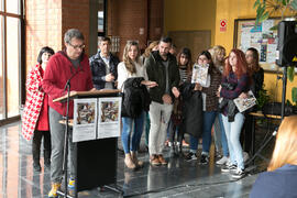 Presentación de la instalación "Biblioteca de Babel XIII", de José Ignacio Díaz de Rábago. Biblioteca General. Enero de 2018