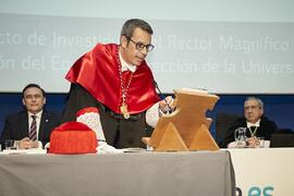 Toma de posesión de Francisco Vila Tierno como nuevo Vicerrector para la Reforma Estatutaria, Relaciones de Empleo y Negociación Colectiva de la Universidad de Málaga. Paraninfo. Marzo de 2024