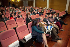 Asistentes a la inauguración de la reunión de la Conferencia de Decanos de Economía y Empresa. Edificio del Rectorado. Noviembre de 2014