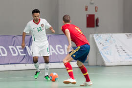Partido España contra Portugal. 14º Campeonato del Mundo Universitario de Fútbol Sala 2014 (FUTSAL). Antequera. Julio de 2014