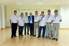 Foto de grupo tras la ceremonia de apertura del IX Campeonato de Europa Universitario de Fútbol Sala. Antequera. Julio de 2013