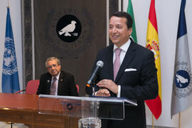 Álex Mejía. Presentación del Centro Internacional de Autoridades y Líderes en la Universidad de Málaga. Edificio del Rectorado. Julio de 2018