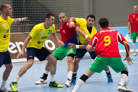 Partido Rumanía - Portugal. Categoría masculina. Campeonato del Mundo Universitario de Balonmano. Antequera. Junio de 2016