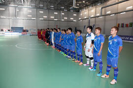 Jugadores de Tailandia y Georgia. Partido Tailandia contra Georgia. 14º Campeonato del Mundo Universitario de Fútbol Sala 2014 (FUTSAL). Antequera. Julio de 2014