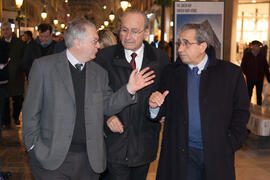 Inauguración de la exposición "La Universidad de Málaga del Siglo XXI".  Calle Larios. Enero de 2017