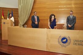 Toma de posesión de Beatriz Lacomba Arias como nueva Vicerrectora Adjunta para el Acceso y Admisión de Estudiantes de la Universidad de Málaga. Edificio del Rectorado. Abril de 2024