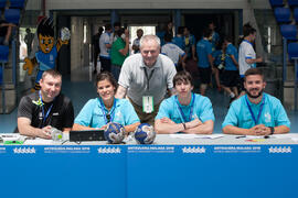 Árbitros de mesa. Campeonato del Mundo Universitario de Balonmano. Antequera. Junio de 2016