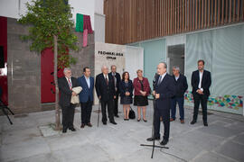 Intervención de Francisco de la Torre. Inauguración de la plaza Pintor Eugenio Chicano. Málaga. Noviembre de 2016
