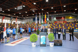 Intervención de Manuel Jesús Barón. Ceremonia de apertura del Campeonato del Mundo Universitario de Balonmano. Antequera. Junio de 2016