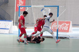 Partido Azerbaiyán contra Omán. 14º Campeonato del Mundo Universitario de Fútbol Sala 2014 (FUTSAL). Antequera. Julio de 2014