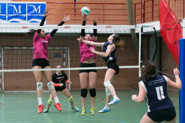 Partido femenino Universidad de Málaga - Universidad de A Coruña. Campeonato de España Universitario de Voleibol. Complejo Polideportivo Universitario. Abril de 2018