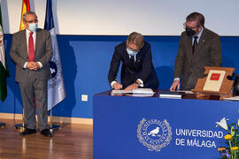 Toma de posesión de Antonio Francisco Galacho Abolafio como nuevo profesor titular del Área de Derecho Mercantil de la Universidad de Málaga. Paraninfo. Diciembre de 2021