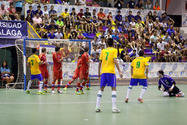 Partido Rusia contra Brasil. 14º Campeonato del Mundo Universitario de Fútbol Sala 2014 (FUTSAL). Antequera. Julio de 2014