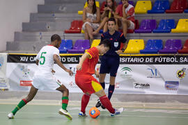 Partido Portugal contra China. 14º Campeonato del Mundo Universitario de Fútbol Sala 2014 (FUTSAL). Antequera. Julio de 2014