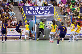 Partido Brasil contra España. 14º Campeonato del Mundo Universitario de Fútbol Sala 2014 (FUTSAL). Antequera. Julio de 2014