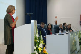 Intervención de Adelaida de la Calle. Homenaje en recuerdo del profesor José María Troya. Salón de Actos de la Escuela Técnica Superior de Ingeniería Informática. Octubre de 2016