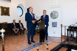 Intervención de Elías Bendodo. 230º Aniversario de la Sociedad Económica Amigos del País. Plaza de la Constitución. Septiembre de 2019