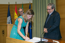 Toma de posesión de Cristina Monereo Atienza como nueva profesora titular del Departamento de Derecho Financiero y Filosofía del Derecho de la Universidad de Málaga. Edificio del Rectorado. Marzo de 2017