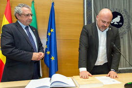 Toma de Posesión de Juan Francisco Gutiérrez Lozano como nuevo Director de Secretariado de Comunicación de la Universidad de Málaga. Edificio del Rectorado. Febrero de 2018