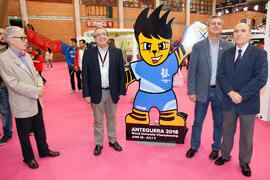 Carlos Pérez Ariza, José Ángel Narváez, José Francisco Murillo y Pedro Montiel. Jornadas de Puertas Abiertas de la Universidad de Málaga. Complejo Polideportivo Universitario. Abril de 2016