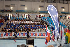 Deportistas participantes. Ceremonia de apertura del IX Campeonato de Europa Universitario de Fútbol Sala. Antequera. Julio de 2013