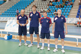 Equipo técnico de Rusia. Partido España contra Rusia. 14º Campeonato del Mundo Universitario de Fútbol Sala 2014 (FUTSAL). Antequera. Julio de 2014