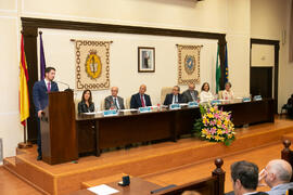 Intervención de un alumno. Celebración de San Lucas. Facultad de Medicina. Noviembre de 2019