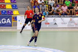Partido Brasil contra España. 14º Campeonato del Mundo Universitario de Fútbol Sala 2014 (FUTSAL). Antequera. Julio de 2014