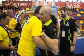 Partido Rumanía - España. Categoría masculina. Campeonato del Mundo Universitario de Balonmano. Antequera. Julio de 2016