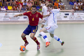Partido España contra República Checa. 14º Campeonato del Mundo Universitario de Fútbol Sala 2014 (FUTSAL). Antequera. Julio de 2014