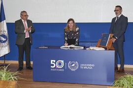 Toma de posesión de Cristina Monereo Atienza como catedrática del Área de Filosofía del Derecho de la Universidad de Málaga. Toma de posesión de nuevos catedráticos y profesores titulares de la Universidad de Málaga. Paraninfo. Noviembre de 2023