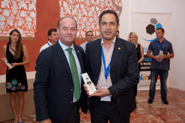 Entrega de premios, de parte de FISU, de la Universidad de Málaga, del ayuntamiento de Antequera y del Comité Organizador. 14º Campeonato del Mundo Universitario de Fútbol Sala 2014 (FUTSAL). Antequera. Julio de 2014