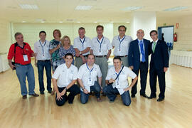 Foto de grupo tras la ceremonia de apertura del IX Campeonato de Europa Universitario de Fútbol Sala. Antequera. Julio de 2013