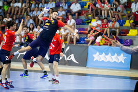 Partido Corea del Sur - Rumanía. Categoría masculina. Campeonato del Mundo Universitario de Balonmano. Antequera. Julio de 2016