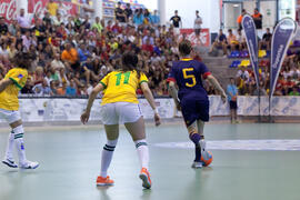 Partido Brasil contra España. 14º Campeonato del Mundo Universitario de Fútbol Sala 2014 (FUTSAL). Antequera. Julio de 2014