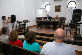 Pablo Aranda presenta el Aula de Cultura de Diario Sur con Eugenio Chicano. Sociedad Económica Amigos del País. Junio de 2019