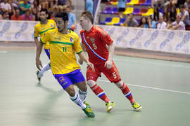 Partido Rusia contra Brasil. 14º Campeonato del Mundo Universitario de Fútbol Sala 2014 (FUTSAL). Antequera. Julio de 2014