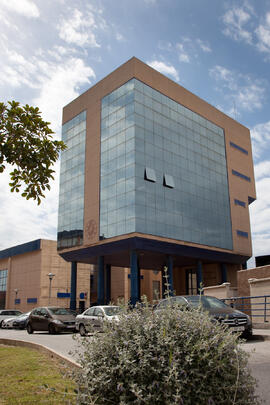 Edificio del Instituto de Investigación y Biblioteca de I+D. Campus de Teatinos. Marzo de 2014