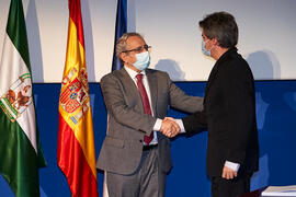 Toma de posesión de Rafael Alarcón Postigo como nuevo profesor titular del Área de Metodología de las Ciencias del Comportamiento de la Universidad de Málaga. Paraninfo. Diciembre de 2021
