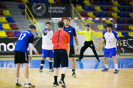 Partido Universidad de Barcelona - Universidad de Frankfurt. Categoría masculina. Campeonato Europeo Universitario de Balonmano. Antequera. Julio de 2017