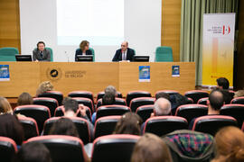 Clausura de la jornada "Brexit y Gibraltar. Un reto con oportunidades conjuntas". Edificio del Rectorado. Febrero de 2017
