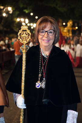Adelaida de la Calle en el desfile procesional de la Hermandad de los Estudiantes. Málaga. Abril de 2014