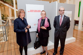 Adelaida de la Calle, María Victoria Atencia y Daniel Hernández. Homenaje a María Victoria Atencia. Edificio del Rectorado. Diciembre de 2014